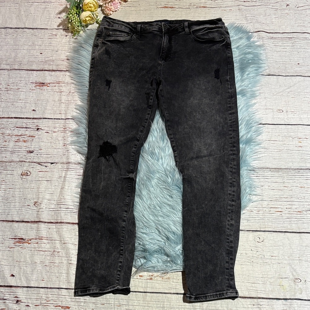 Aeropostale Black Distressed Skinny Jeans sz 36X32